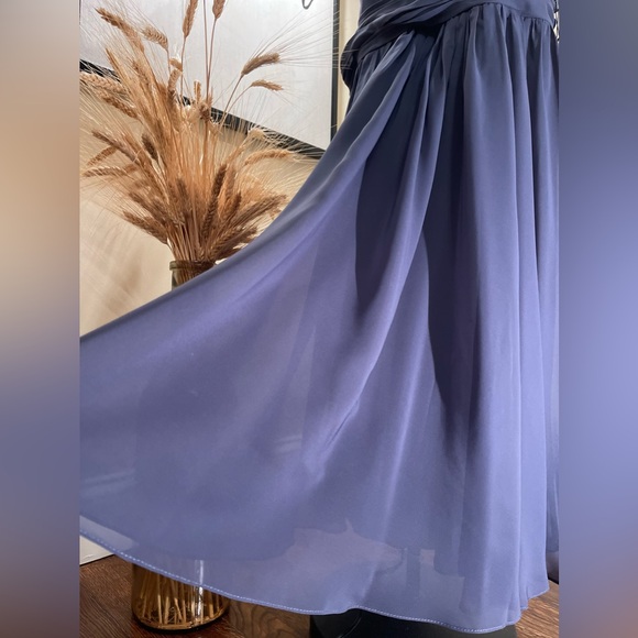 NWT - A-line Scoop Chiffon Cocktail Dress With Ruffle - Picture 13 of 16